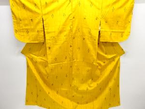 縞に絣柄織り出し手織り紬着物